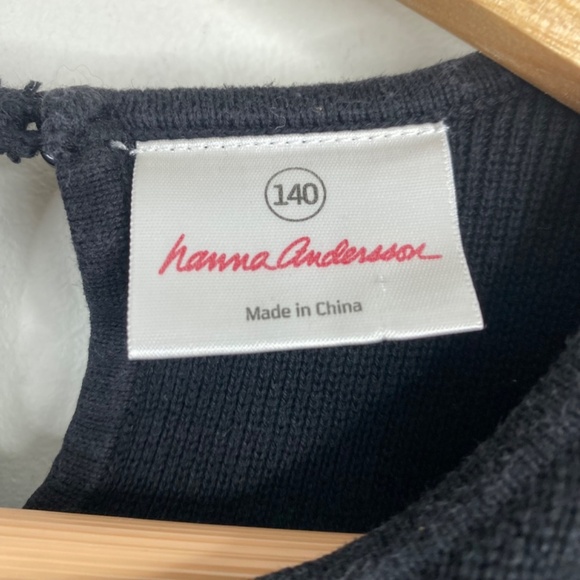 Hanna Andersson Milano Knit Dress 10 Embroidered Black White Holiday Christmas - Picture 6 of 11